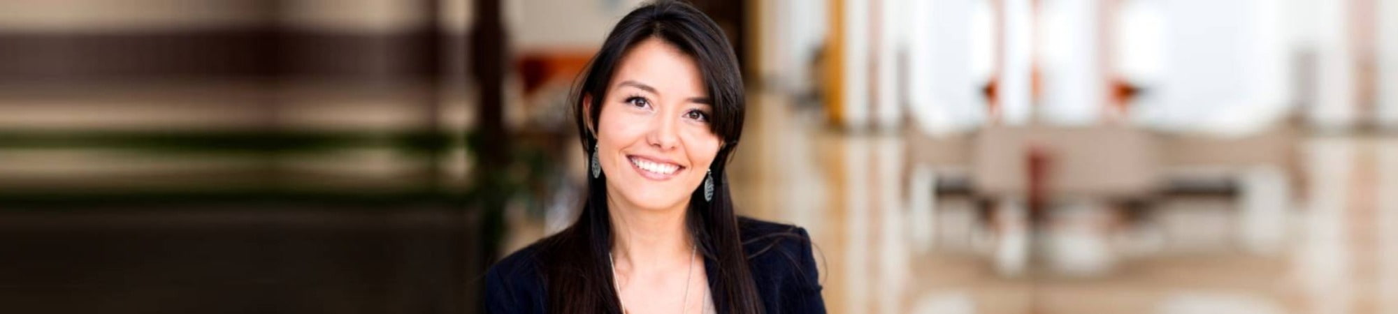 Smiling woman at the office.