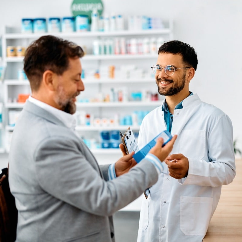 interaction between pharmacist and customer 