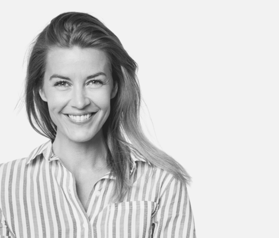 blonde woman smiling to camera recruitment candidate
