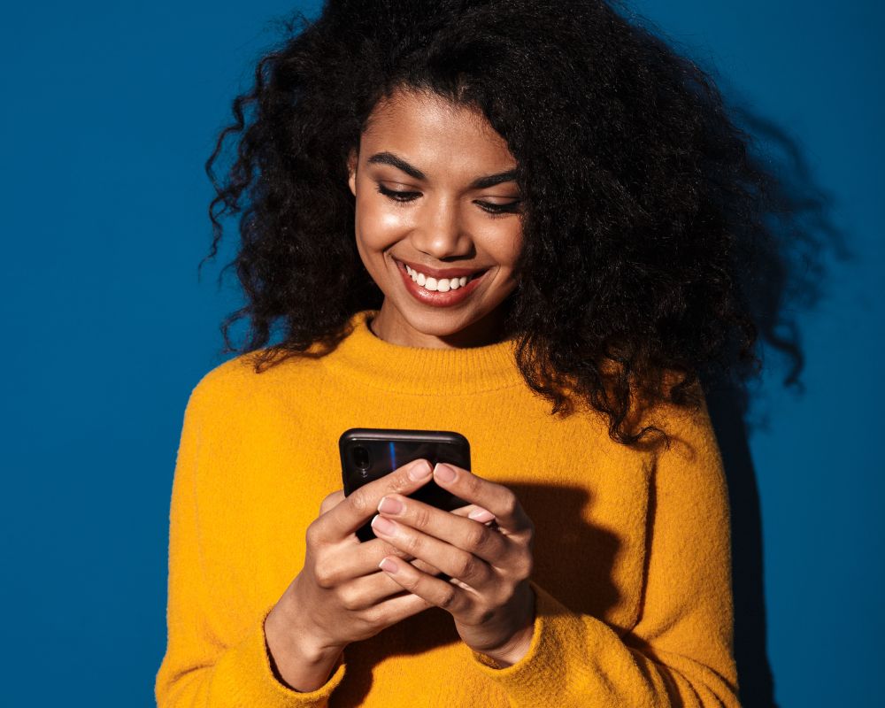 A woman on her mobile