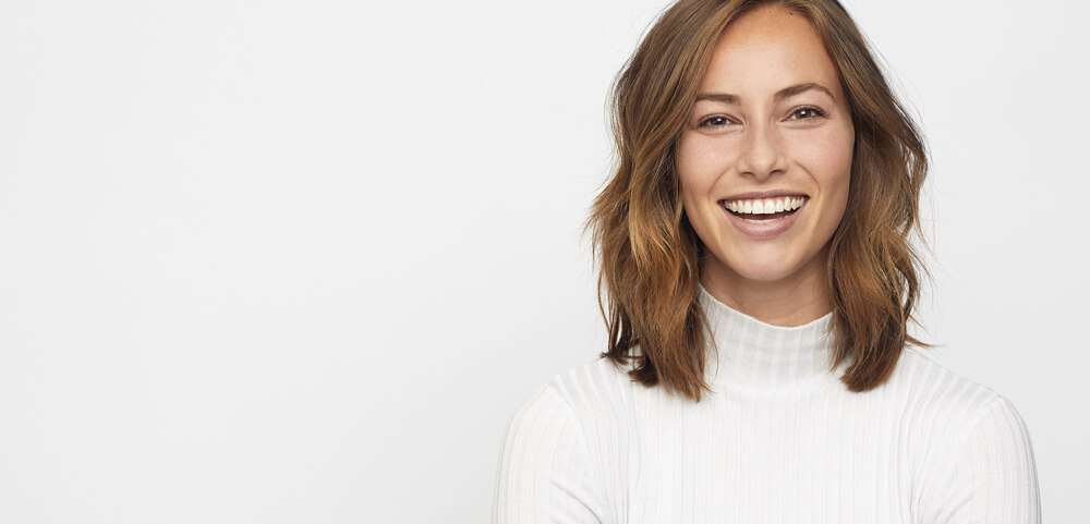 Caucasian Mousey Brown Hair Smiling Woman