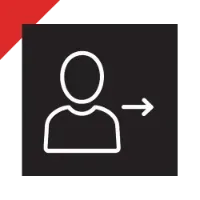 icon of person with right arrow