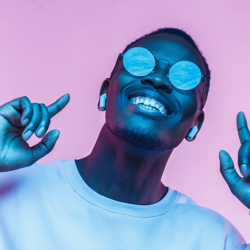 Happy Man with Headphones