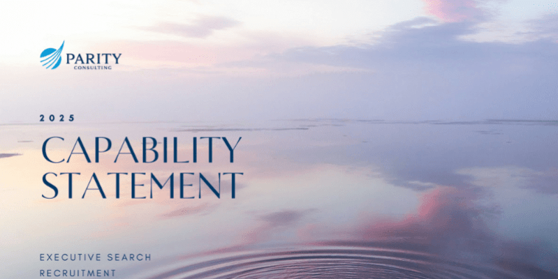 Capability Statement - Parity Consulting - Financial Services Specialist Recruiters