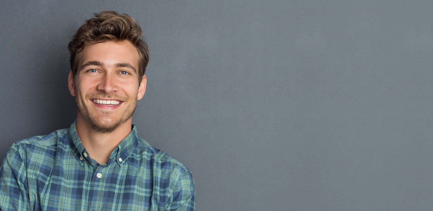 Smiling Man Portrait Studio Green Shirt