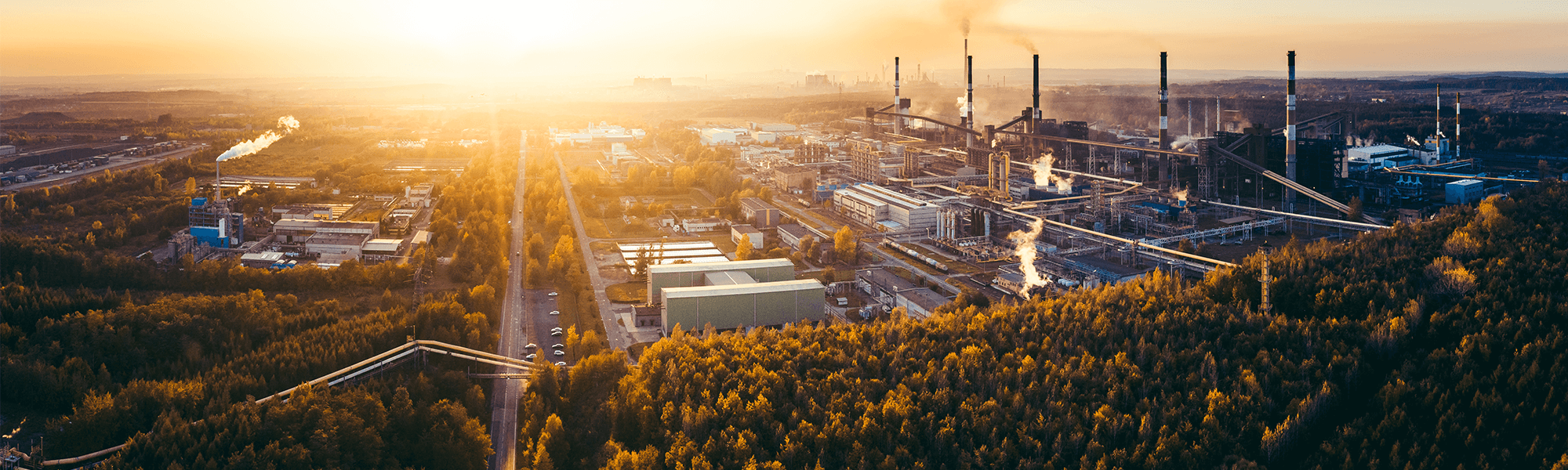 Aerial view of industry factories