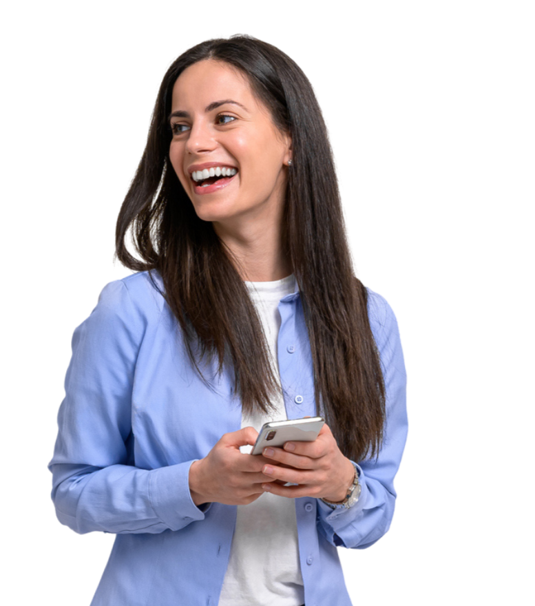 Smiling female professional wearing blue top.
