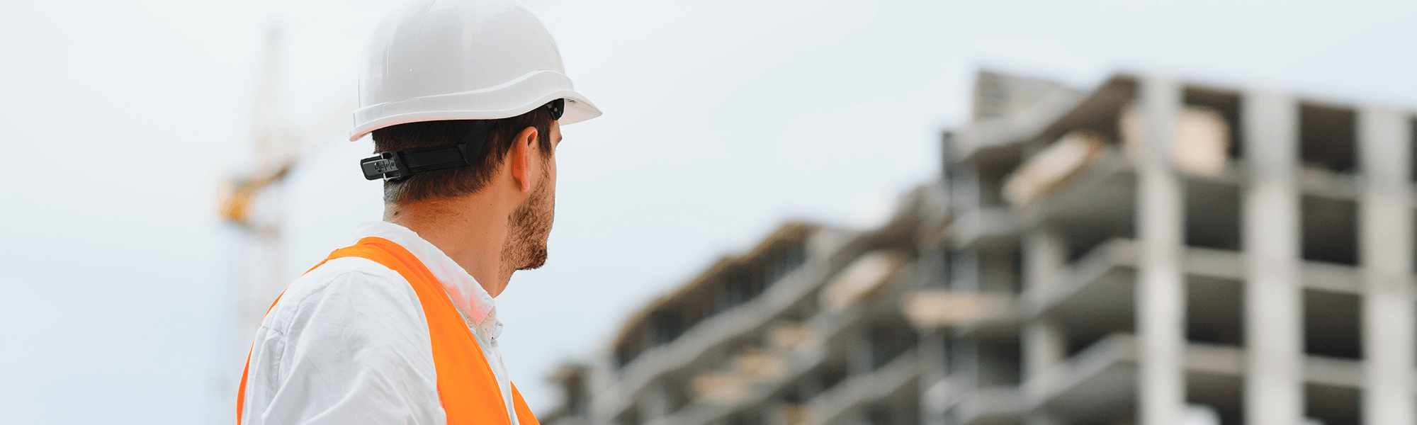 Building and civil construction worker with hard hat and ppe