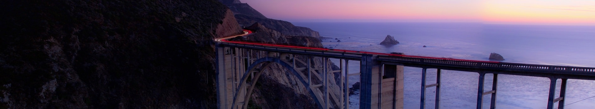 Pacific coast highway during the sunset