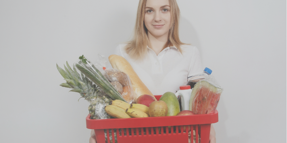 Woman with shopping basket