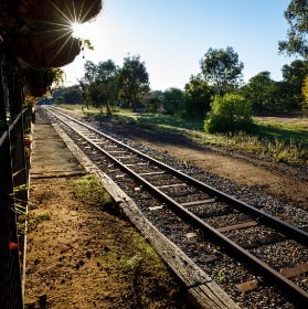 Old rail track in the country