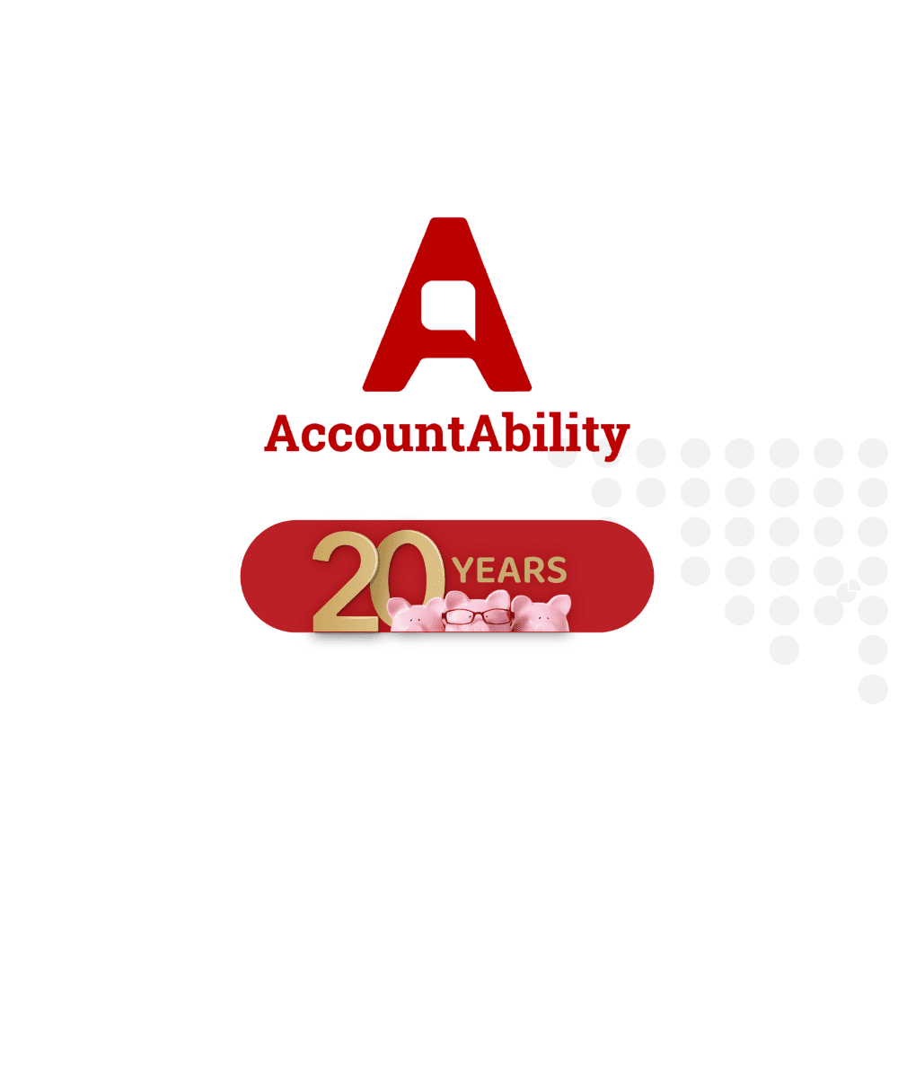 AccountAbility Logo: Celebrating 20 years, 