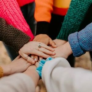 teamwork image of hands all together 