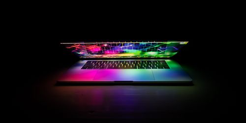 Laptop with neon screen