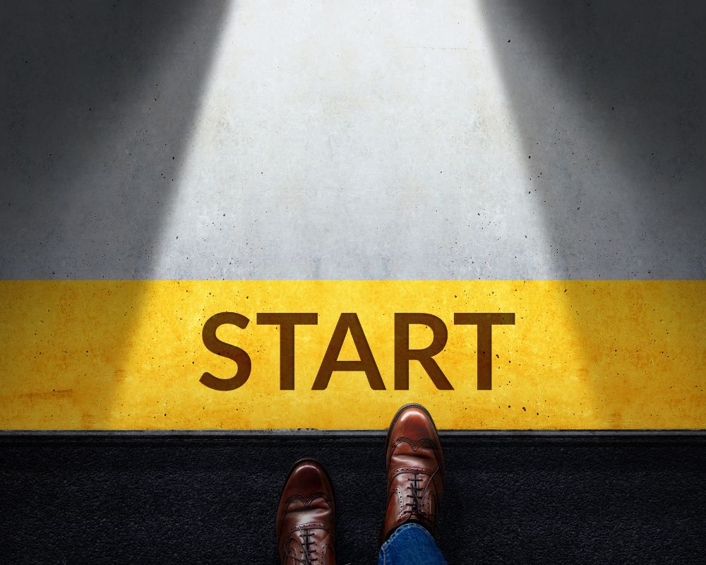 A person crossing the start line