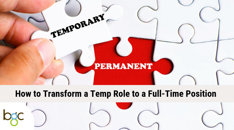 How to transform a temporary job role into a full time job in Singapore