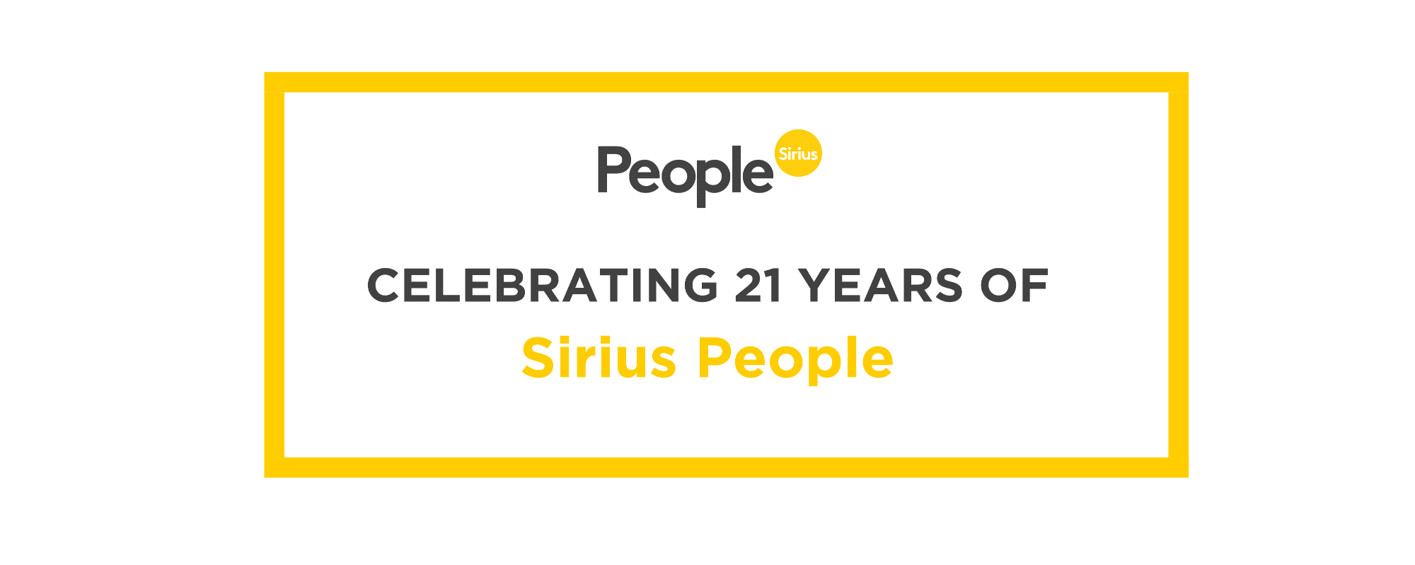 Sirus People 21 year anniversary banner