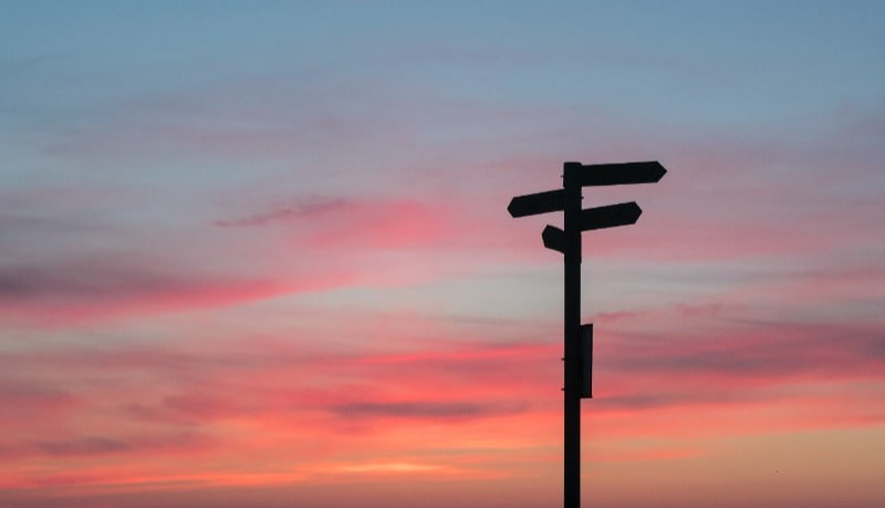 Street Sign Silhouette at Sunset Cropped