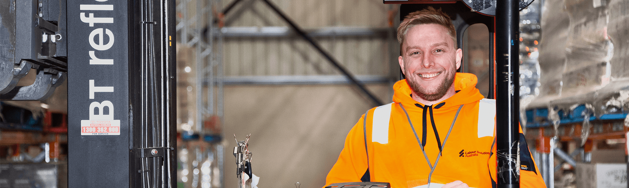 Labour Solutions Australia worker in forklift