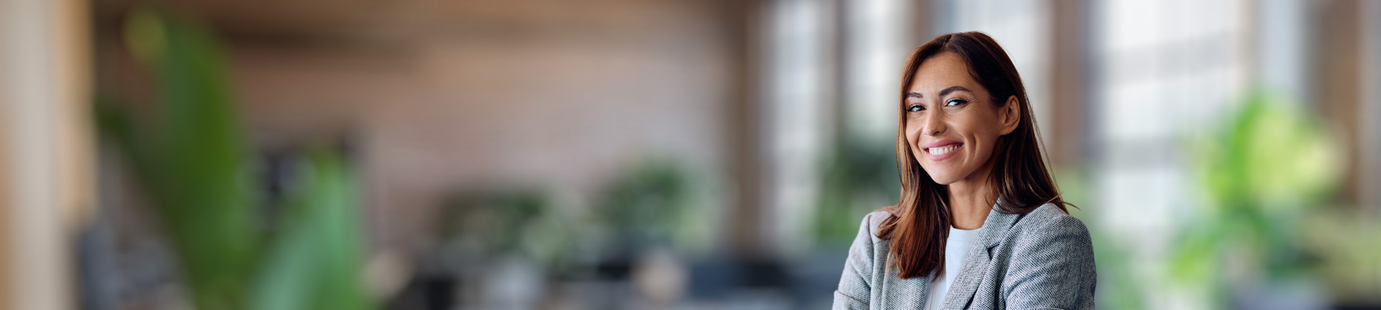 About DFP Recruitment Smiling Businesswoman Banner Image