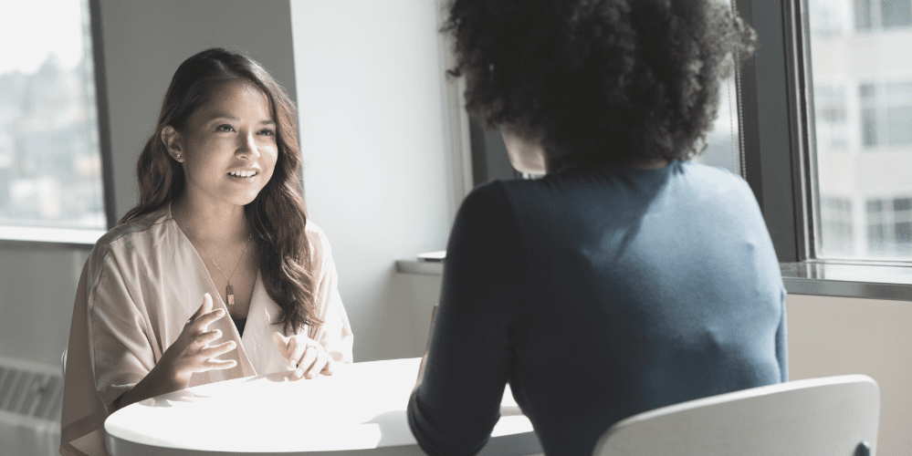 Two women having an interview