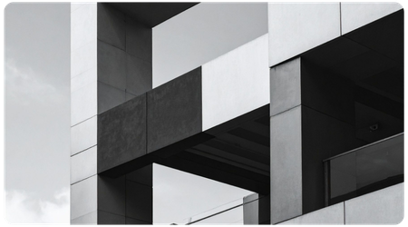 angular building in black and white