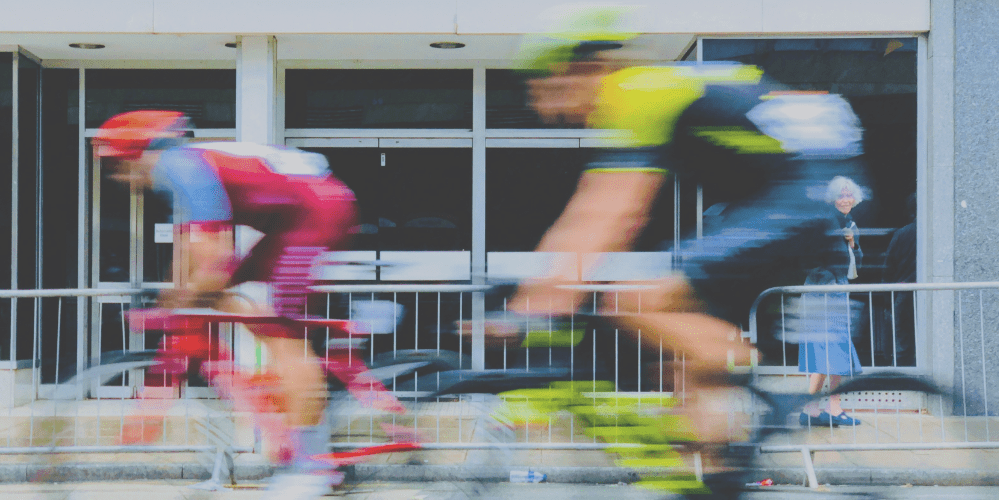 Image of cyclists travelling fast