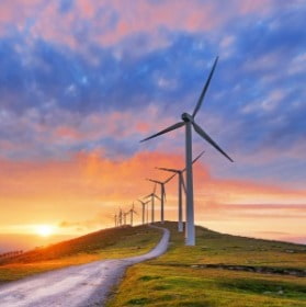 Sidi Mansour Wind Turbine Tunisia Sunset