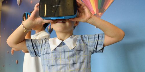 Kids using VR devices