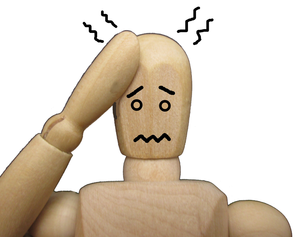 A wooden figure stressed.