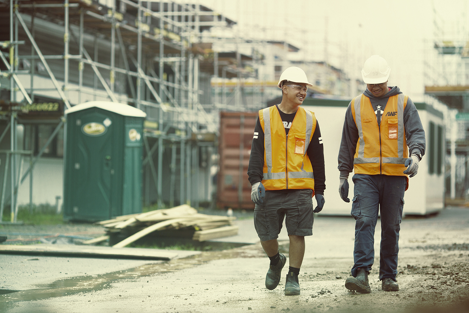 Construction Labour Walking Cute Small