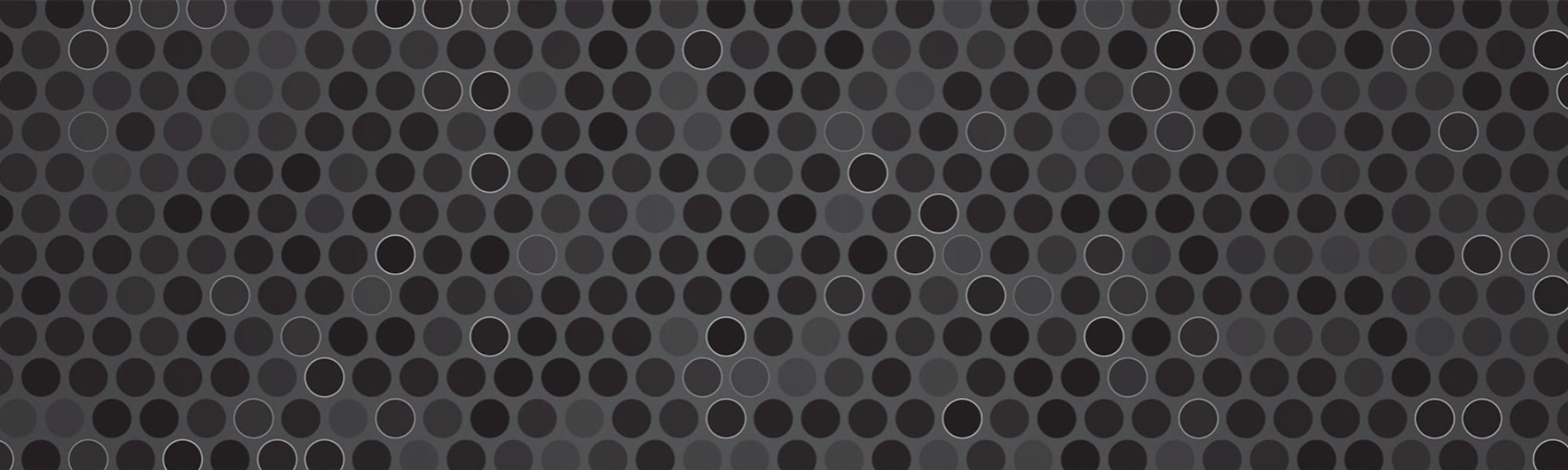 An abstract pattern of overlapping circles in shades of gray, creating a metallic mesh-like texture.