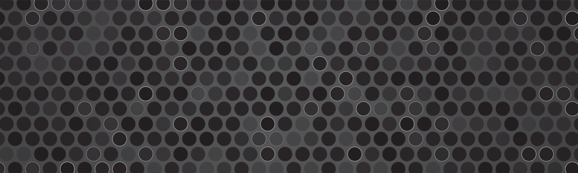 An abstract pattern of overlapping circles in shades of gray, creating a metallic mesh-like texture.