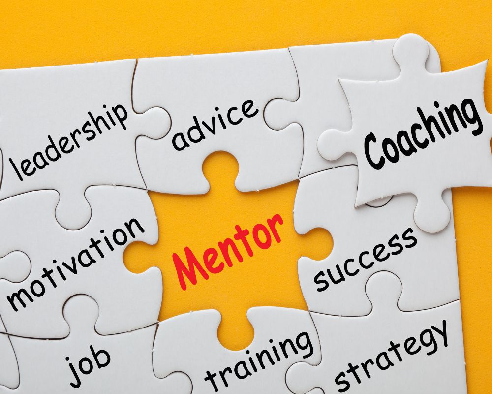 Mentor jigsaw on a yellow background